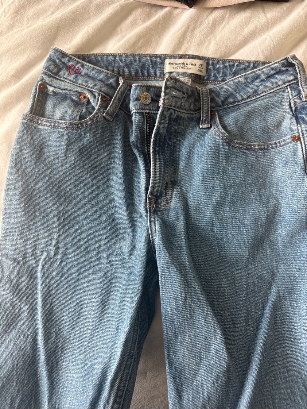 Abercrombie & Fitch Light Blue Straight-Leg Women's Jeans